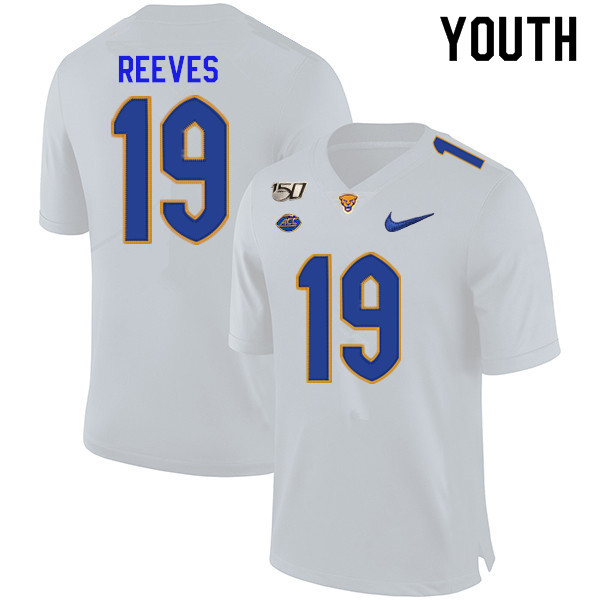 2019 Youth #19 Charles Reeves Pitt Panthers College Football Jerseys Sale-White